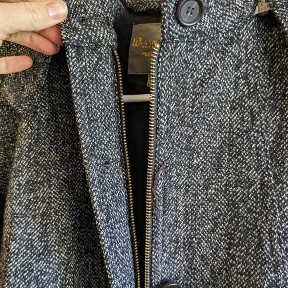 Wearmaster Outerwear Size Small Field Jacket Black Wool Blend Hooded Full Zip - Picture 10 of 14